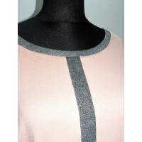 Bluzka Kama z błyszczącymi srebrnymi wstawkami - łososiowa